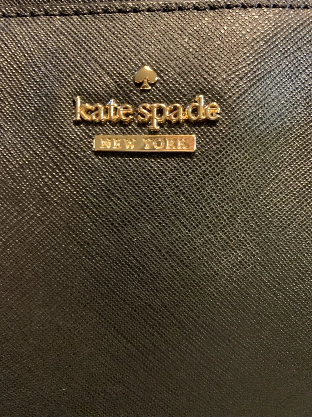 Like New Kate Spade Saffiano 13” Black Leather Laptop Bag with Shoulder Strap